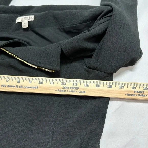 Eva Mendes New York & Company Black Off Shoulder Belted Moto Jacket Size S - Picture 2 of 10